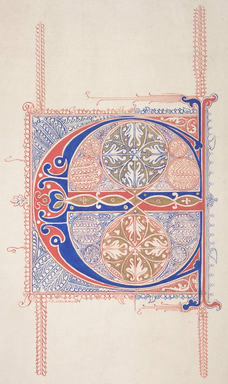 Upplyst initial C, 1830-62. av Freeman Gage Delamotte