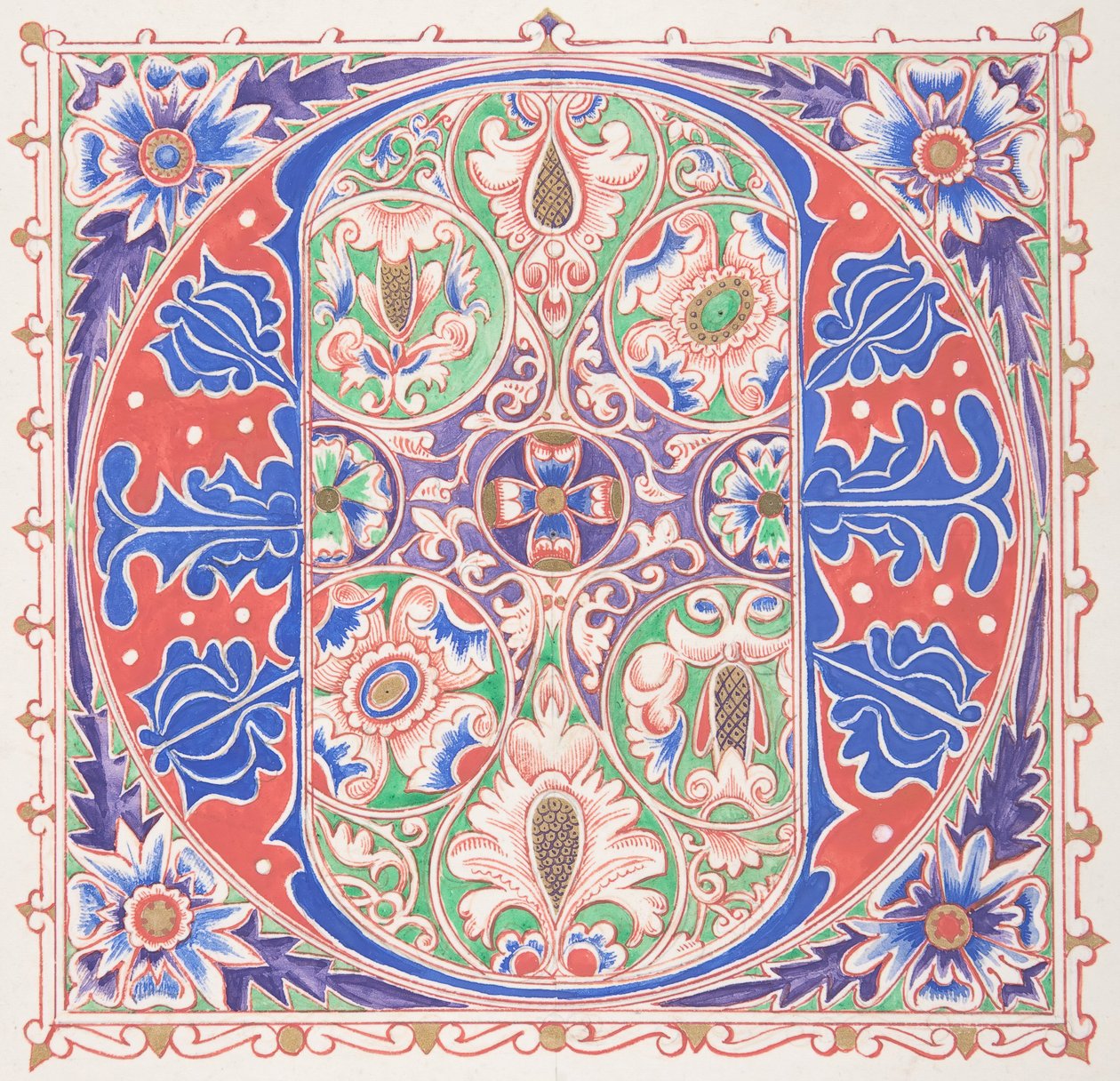 Upplyst initial O, 1830-62. av Freeman Gage Delamotte