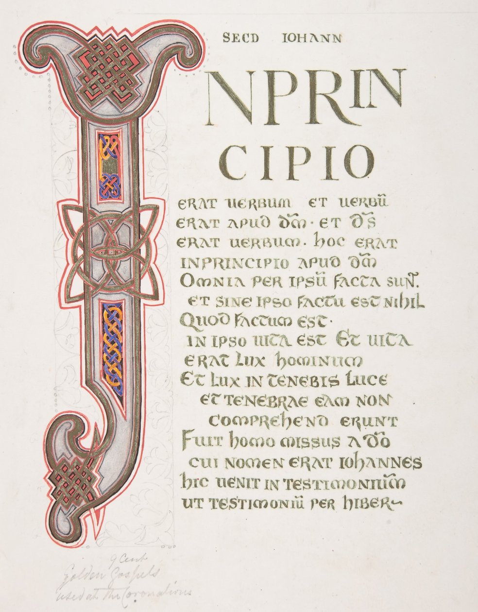 Upplyst blad med initial I, 1830-62. av Freeman Gage Delamotte