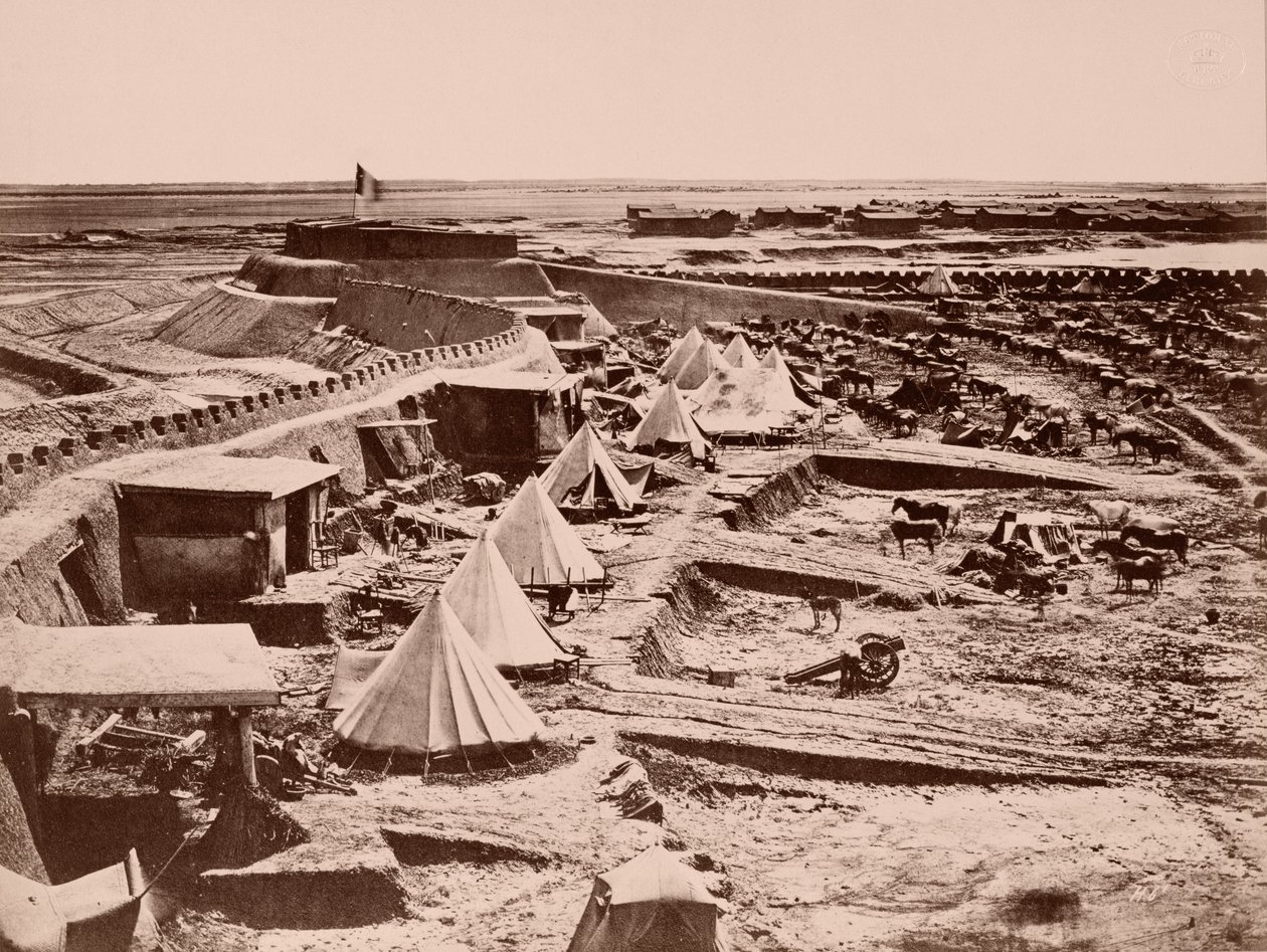 Ett franskt hästläger under Kinakriget 1860 av French Photographer
