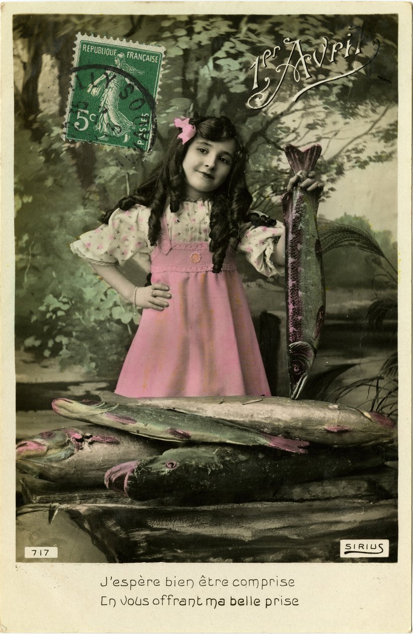 April Fools Day, 1913 (färgat foto) av French Photographer
