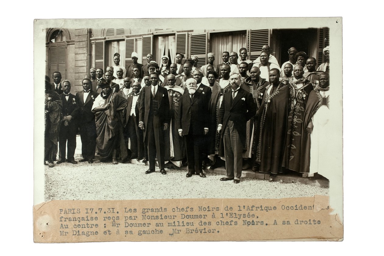 Chefer för Franska Västafrika, Frankrike, 17 juli 1931 (silvertryck av gelatin) av French Photographer