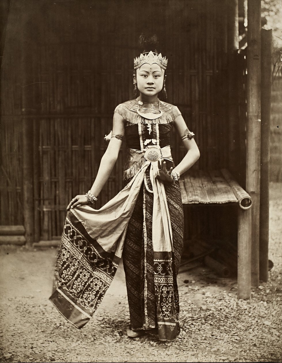 Dansare i den javanesiska byn, Exposition Universelle, Paris, 1889 (albumintryck) av French Photographer