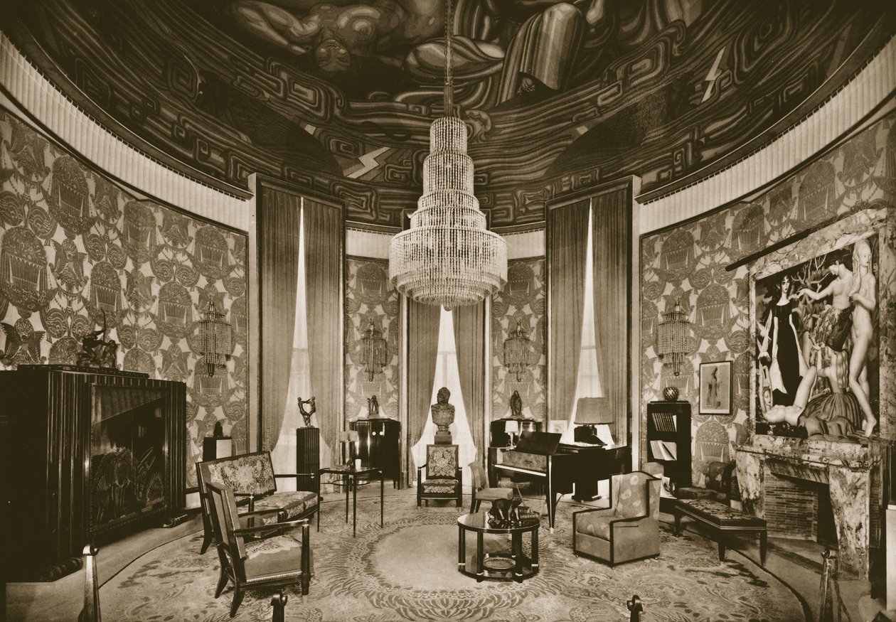 Grand Salon, designad av Jacques-Emile Ruhlmann, 1925 av French Photographer