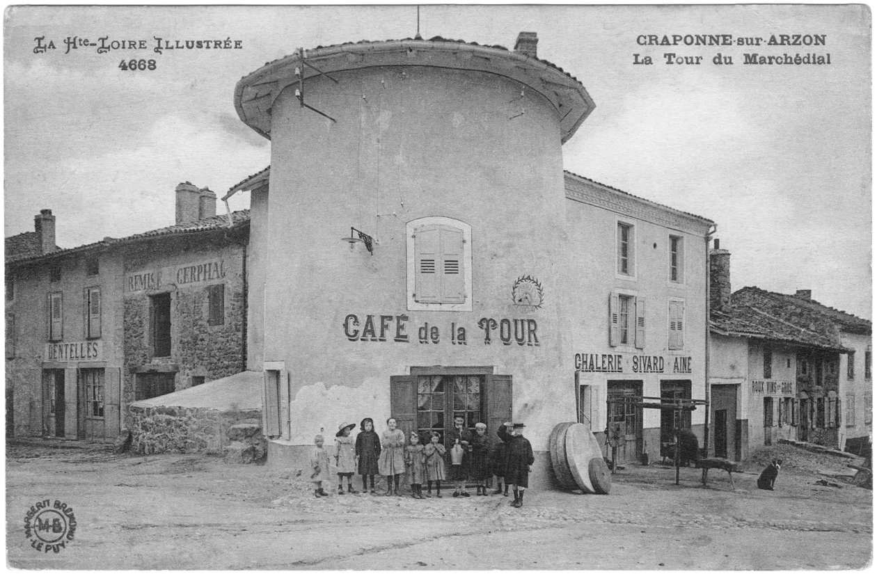 Marchedial Tower i Craponne-sur-Arzon, tidigt 1900-tal av French Photographer