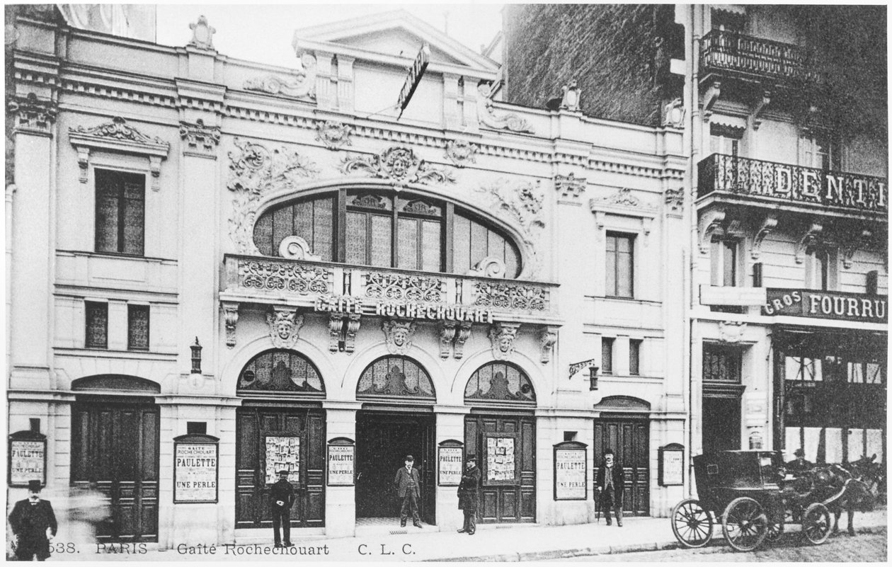 Vykort föreställande Cafe-konserten Gaite Rochechouart, 15 Boulevard Rochechouart, Paris, ca 1900 av French Photographer