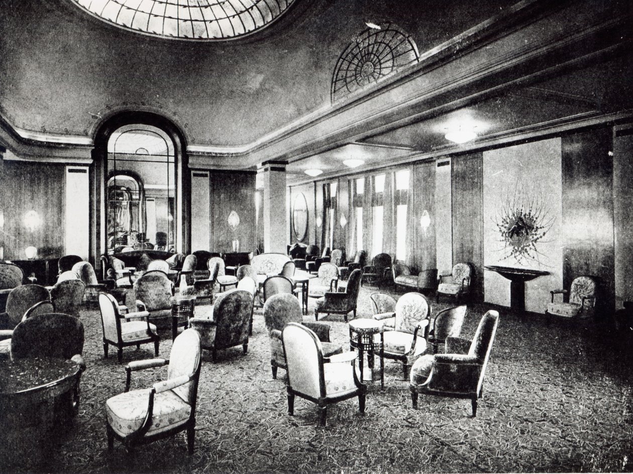 Den stora salongen i Ocean Liner Paris, juli 1921 av French Photographer