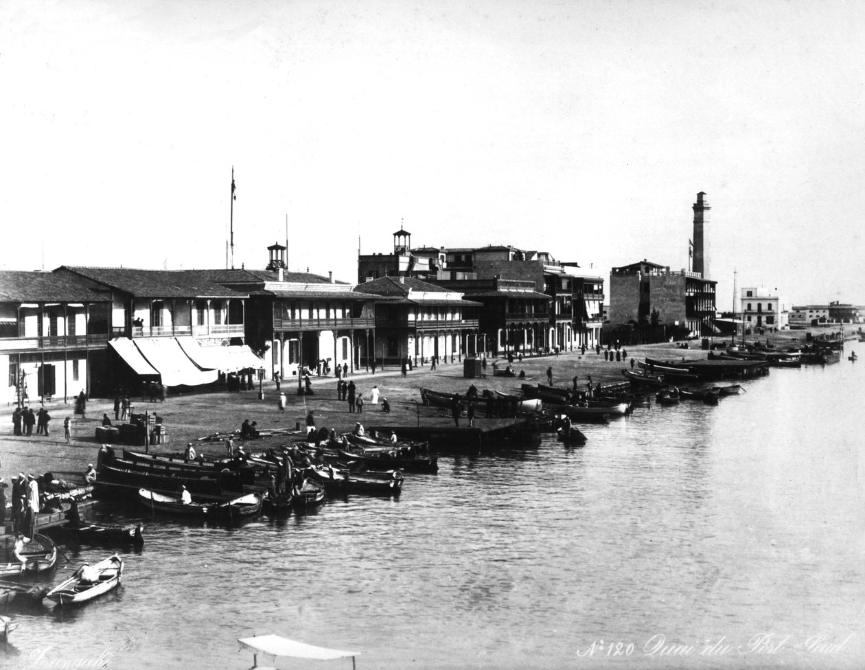 Kajen i Port Said, ca 1878 av French Photographer