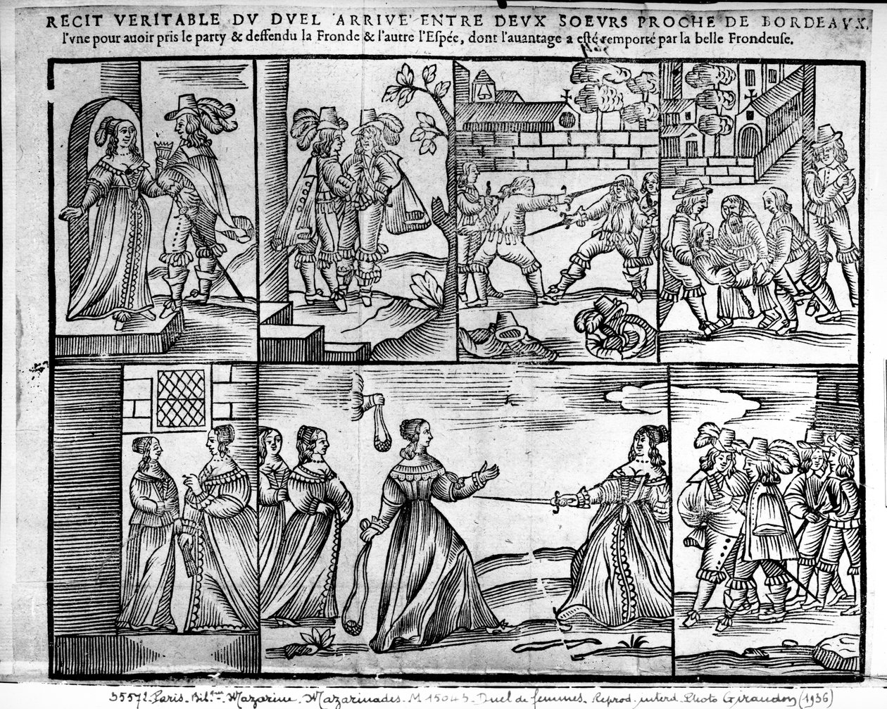 En duell mellan två systrar i närheten av Bordeaux, 1650 av French School