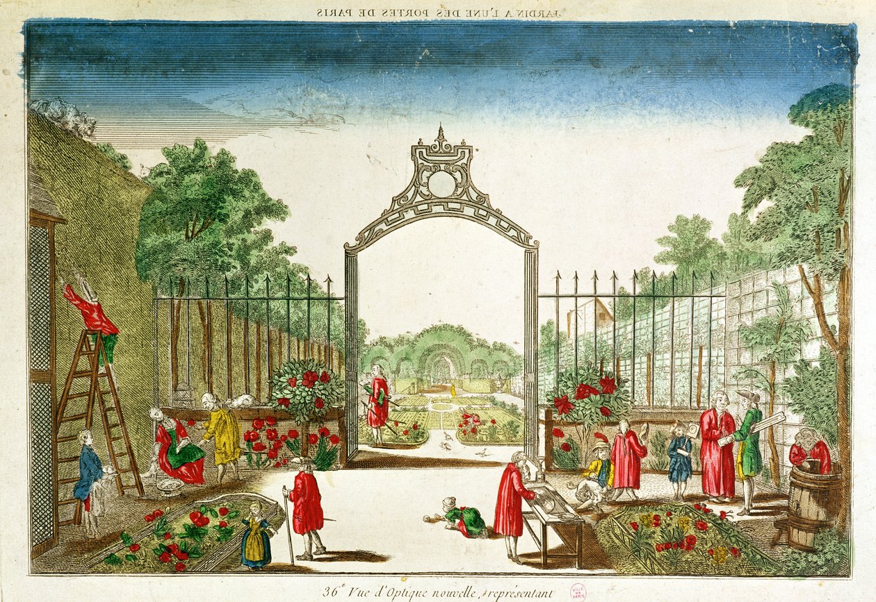 En marknadsträdgård vid en av portarna i Paris av French School