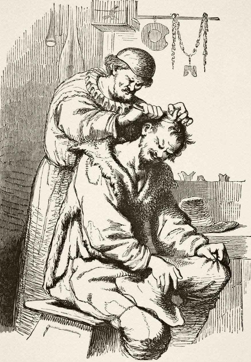 En läkare som utför en operation, från "Science and Literature in the Middle Ages" av Paul Lacroix (1806-84) publicerad i London 1878 av French School