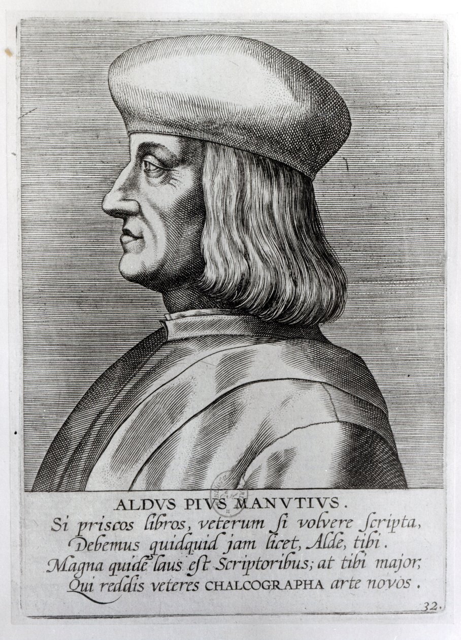 Aldus Manutius (1449-1515) av French School