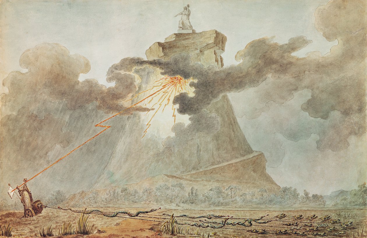 Allegori över dagen den 10 augusti 1792 (färgstick) av French School