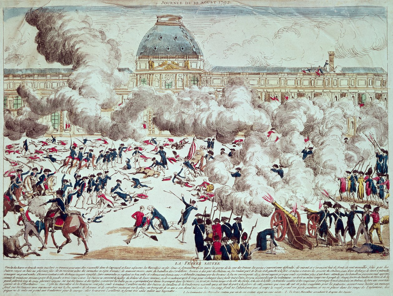 Attack på Tuilerierna, 10 augusti 1792 av French School