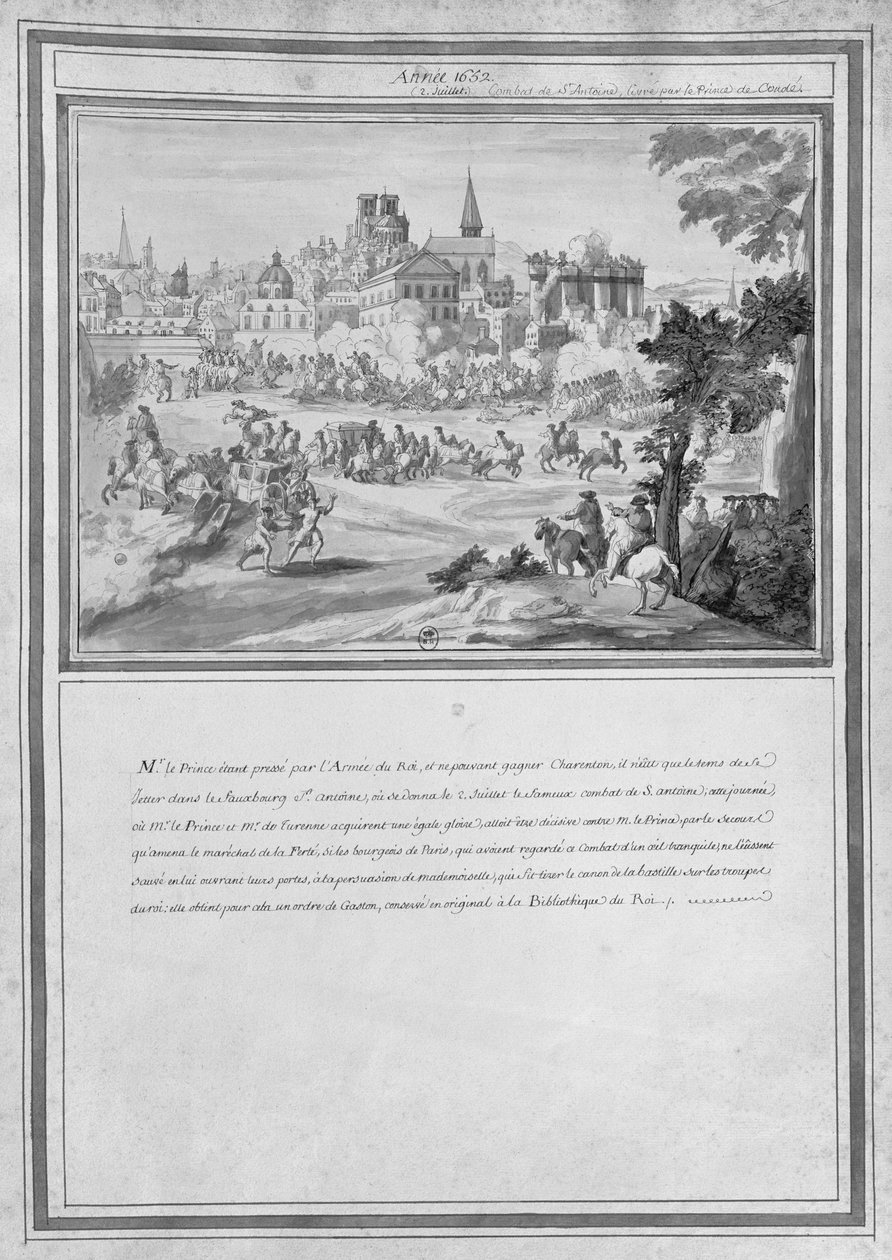 Slaget vid Porte Sainte-Antoine, 2 juli 1652 av French School