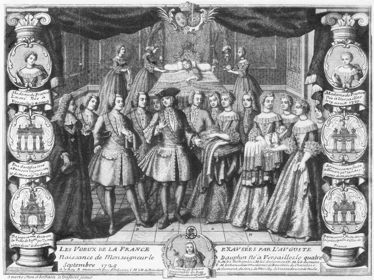 Louis, Dauphin av Frankrike, son till Louis XV, föds den 4 september 1729. av French School