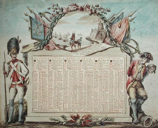 Kalender för 1780 av French School