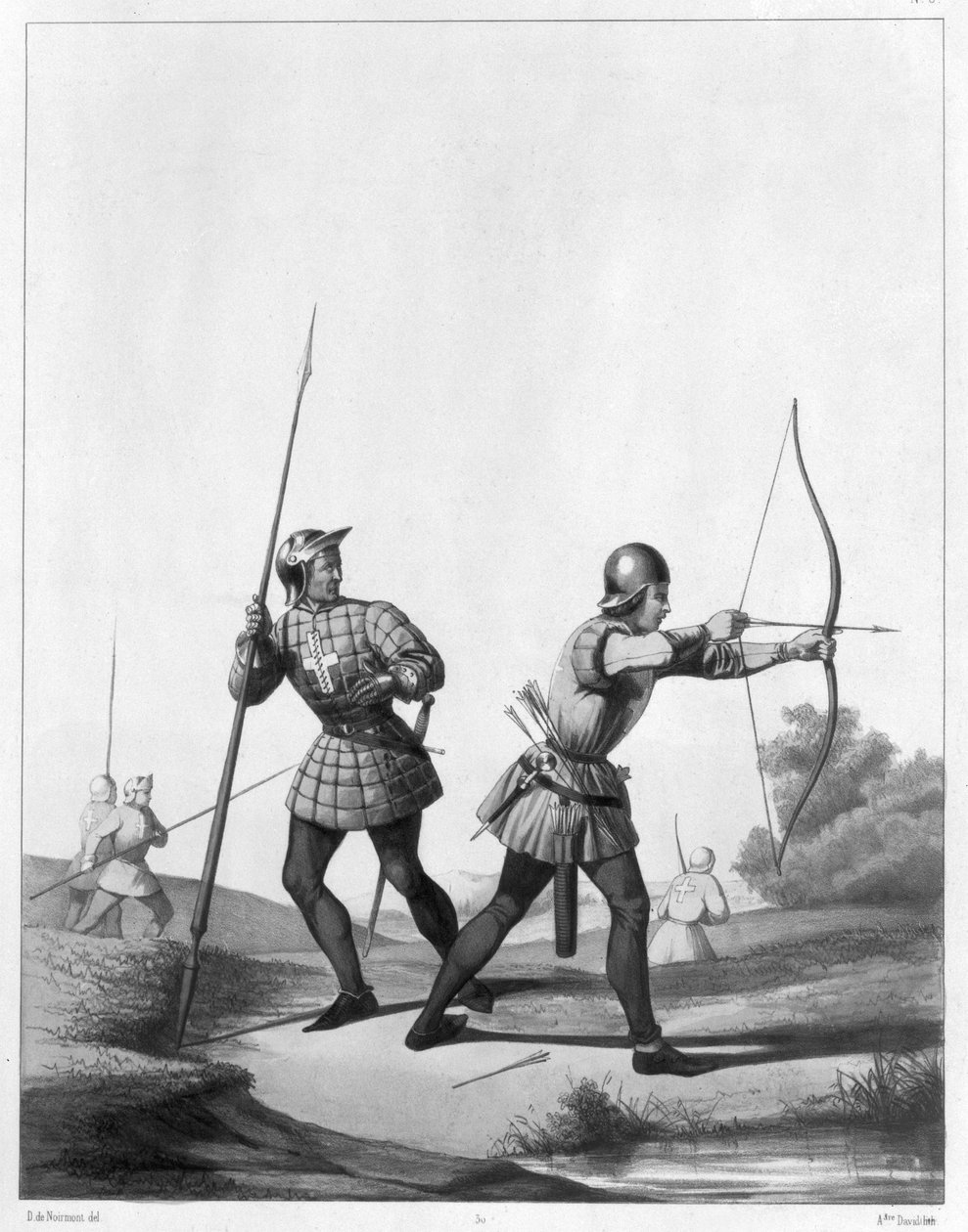 Fria bågskyttar under Ludvig XI:s regeringstid (1461-83) av French School