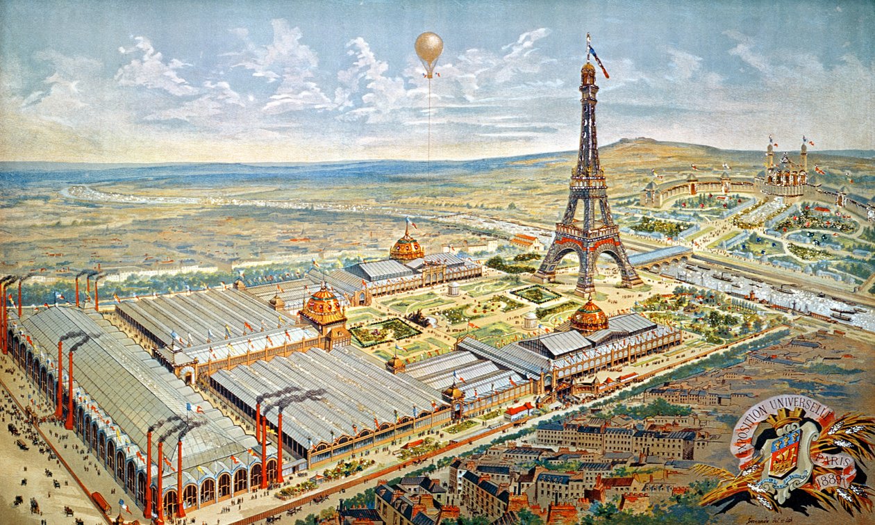 Allmän syn på världsutställningen, Paris, 1889 av French School