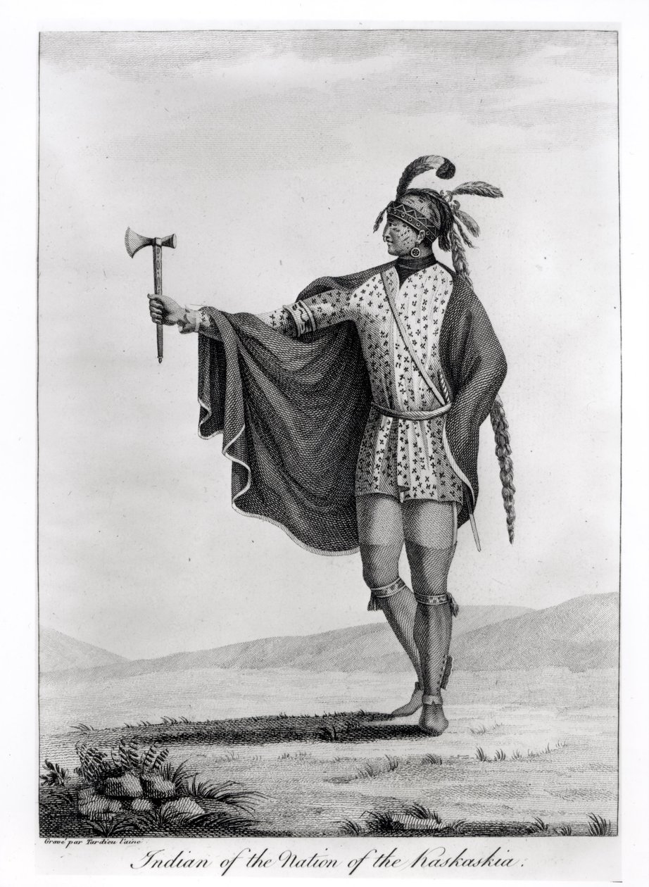 Indian of the Nation of Kaskaskia, från atlasen till Callots 