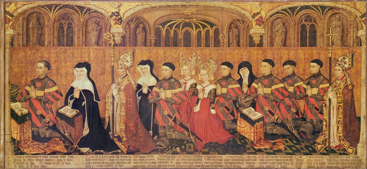 Jean I Jouvenel des Ursins (1360-1431) med sin fru, Michelle de Vitry (d.1456) och deras familj, 1445-49 av French School