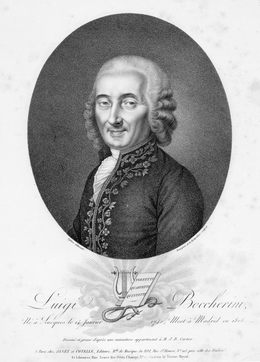 Luigi Boccherini, graverad av Bourgeois de la Richardiere, ca 1806 av French School