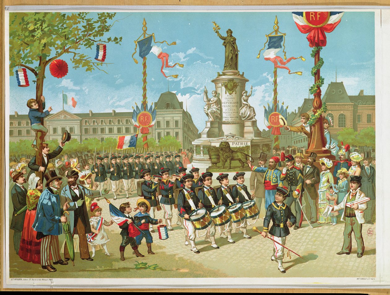 Mars-förbi på Place de la Republique, 14 juli 1880 av French School