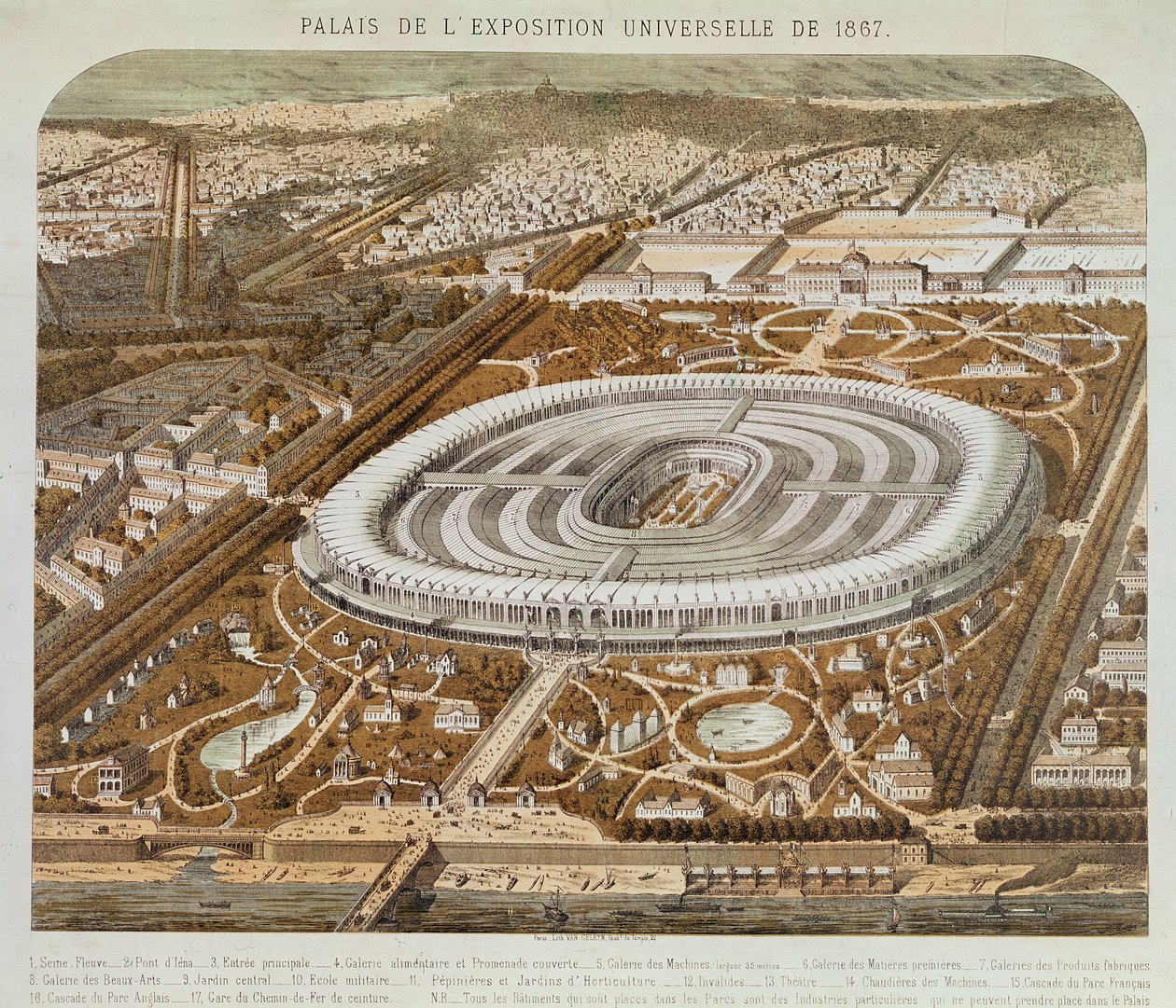 Palace of the Universal Exhibition i Paris 1867 av French School