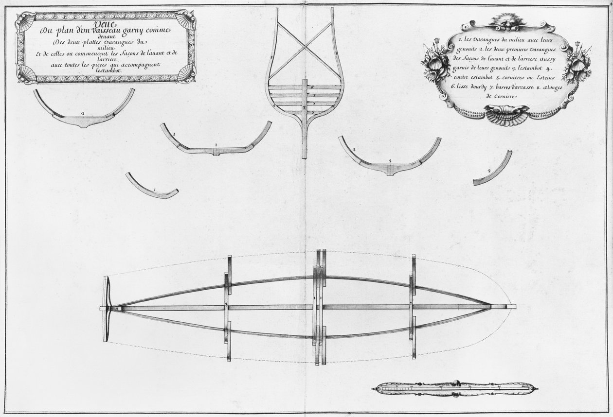 Plan av ett kärl med dess golvplattor, illustration från 