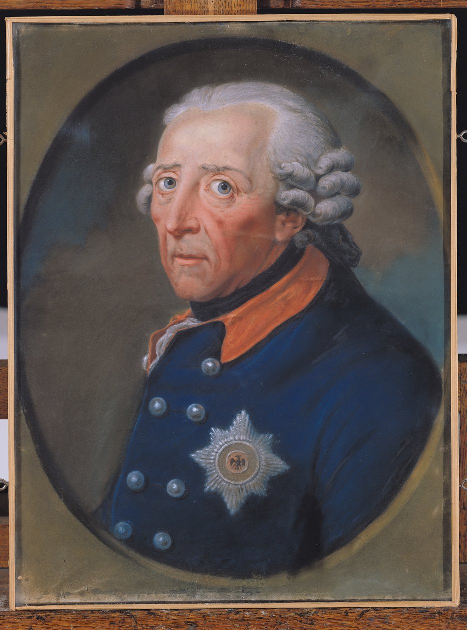 Porträtt av Fredrik II (1712-86) den store av French School
