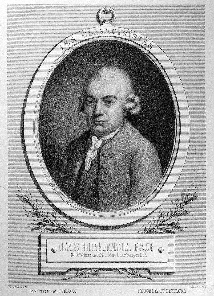 Portræt af Karl Philipp Emmanuel Bach (1714-88) swed av French School