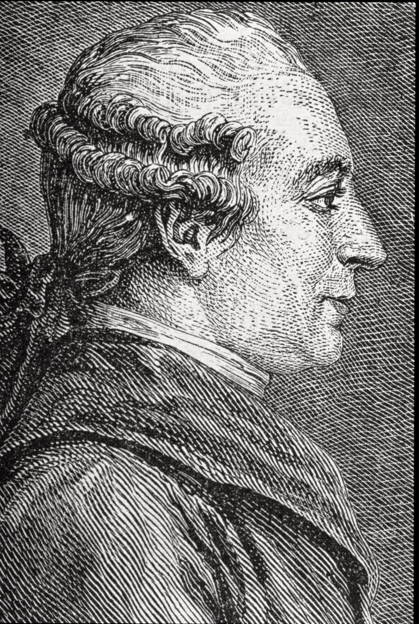 Porträtt av Pierre Augustin Caron de Beaumarchais (1732-99) av French School