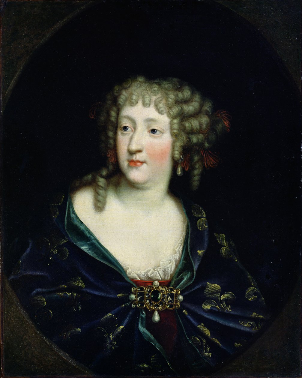 Porträtt av drottning Marie-Therese av Frankrike (1638-83) av French School