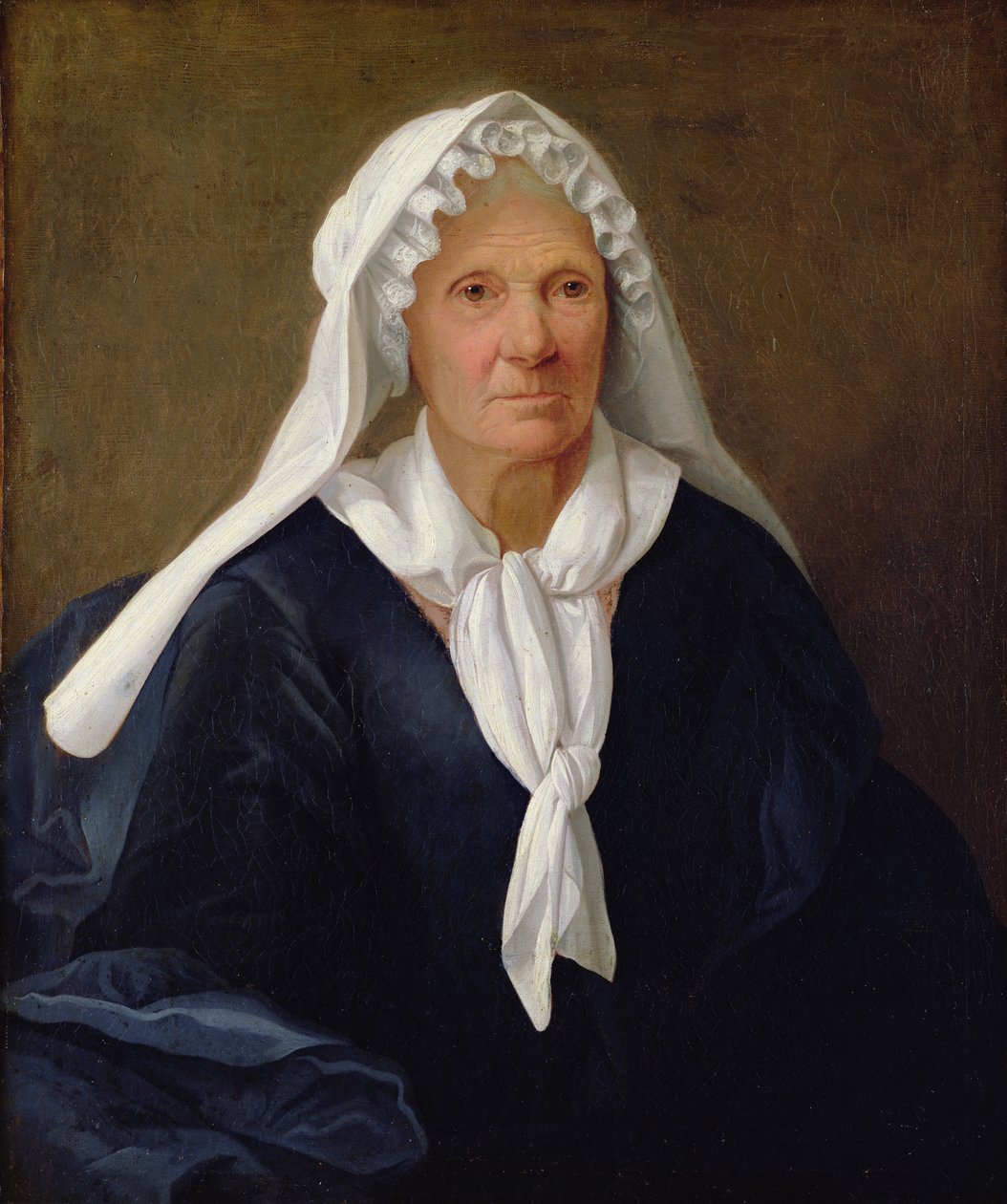 Porträtt av en gammal kvinna, ca 1781 av French School
