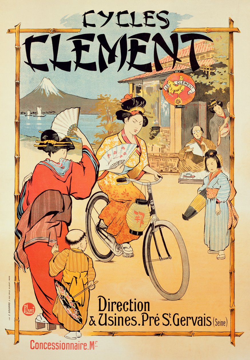 Reklamaffisch för "Cycles Clement", Pre Saint-Gervais av French School