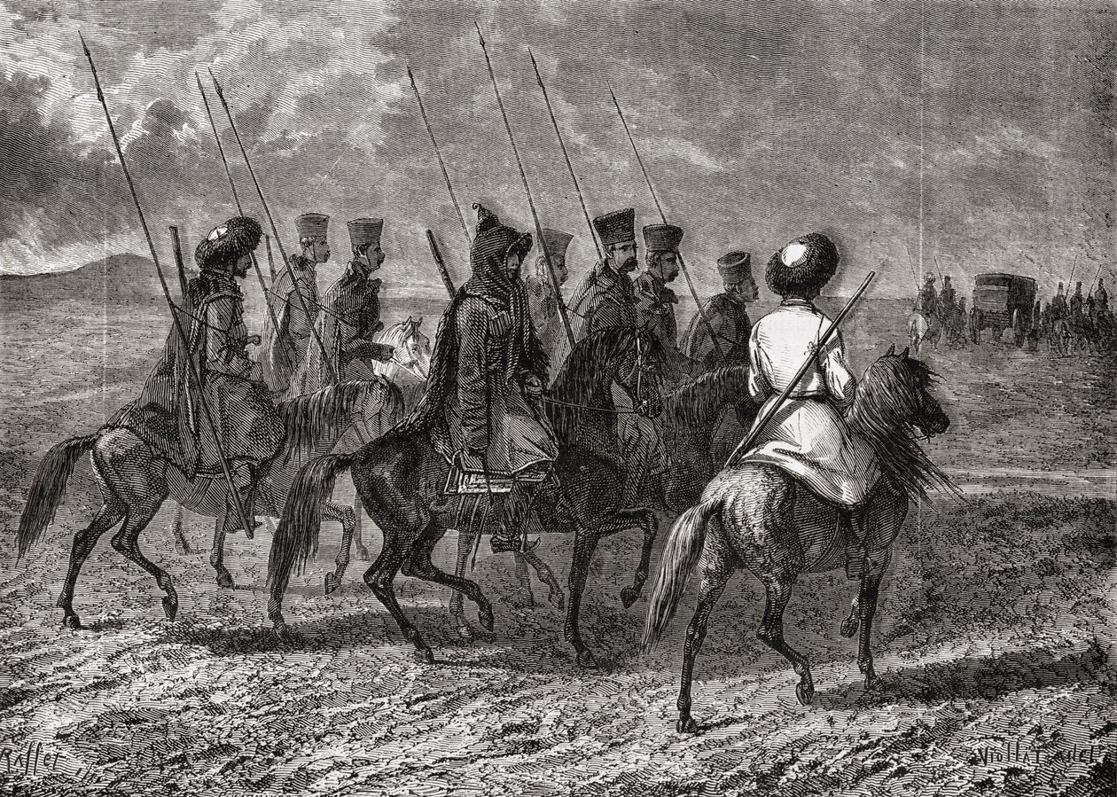 Ryska kosacker på 1700-talet av French School