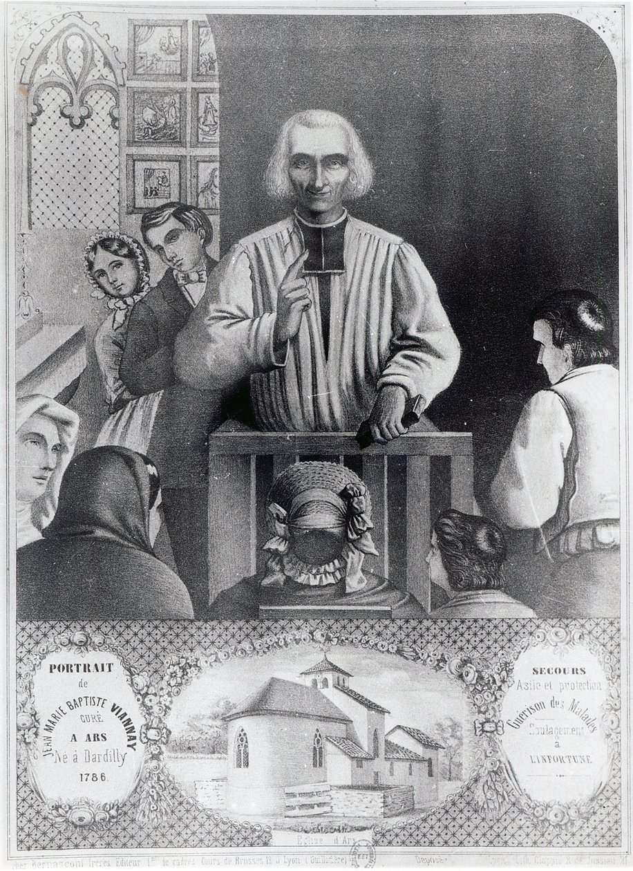 St. Jean-Marie Vianney (1786-1859) predikar, 1800-talet av French School