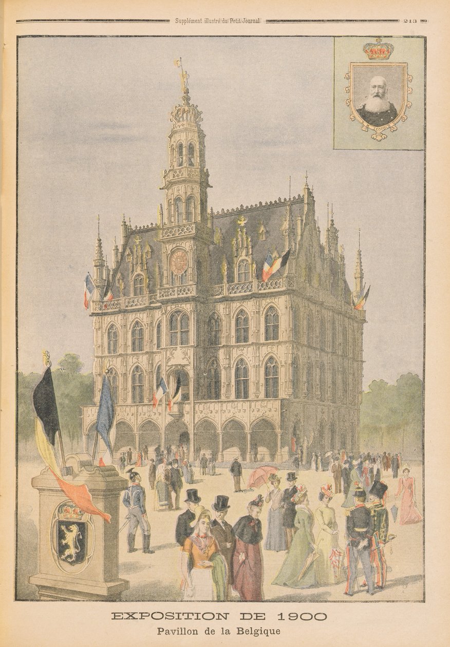 Den belgiska paviljongen vid världsutställningen 1900, Paris, illustration från 