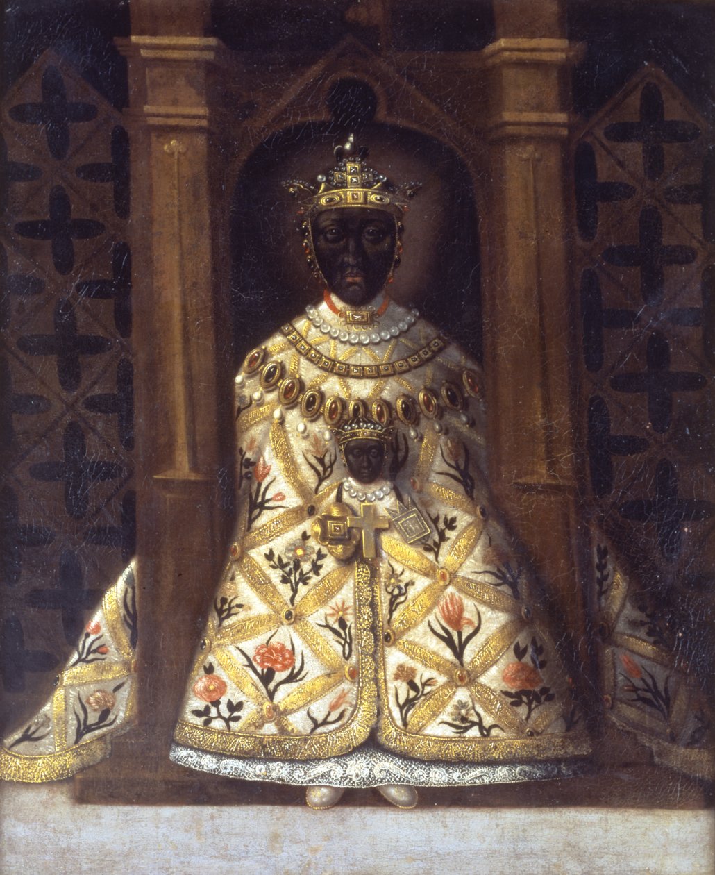 Den svarta jungfrun i Chadaraita ges av Ludvig XI (1423-83) av French School