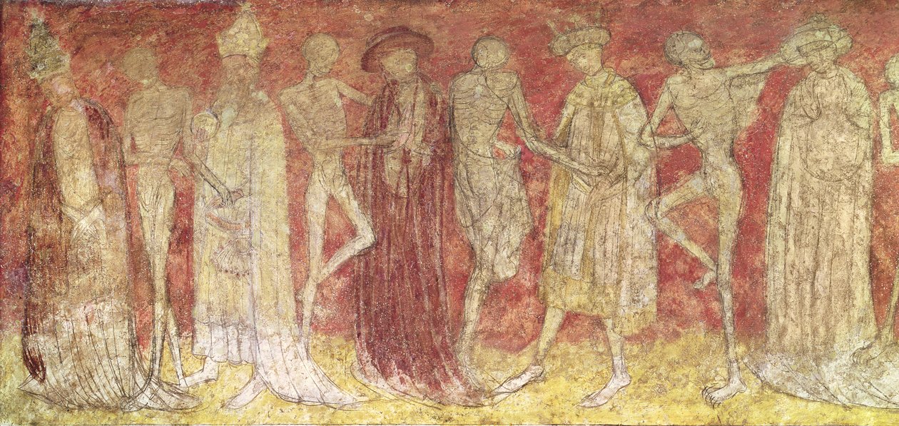 Dödsdansen, från kören (tempera på sten) av French School