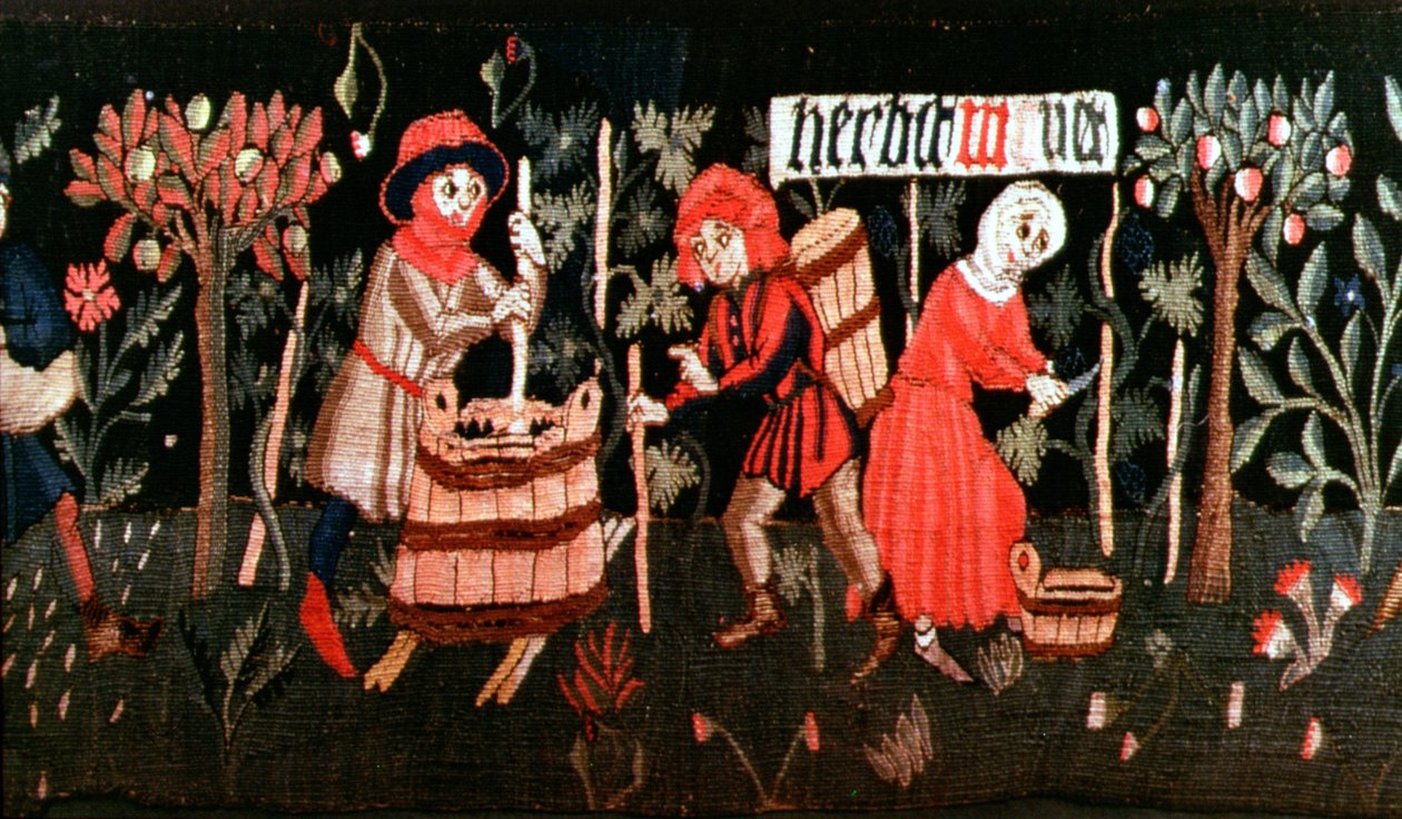 Månadernas arbete, från Alsace, mitten av 1400-talet (ull och linne) av French School