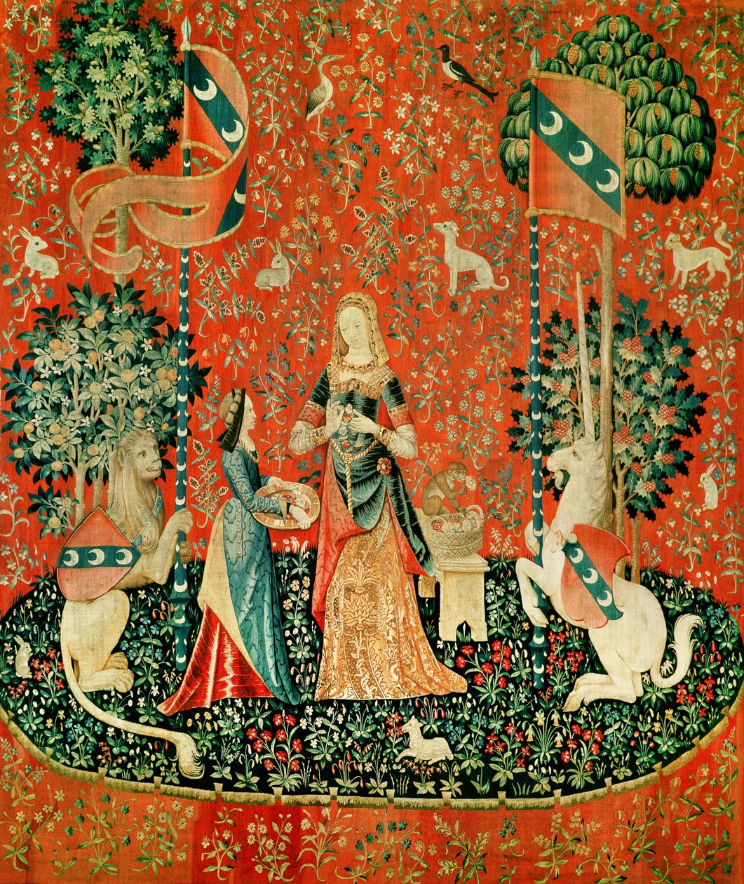 The Lady and the Unicorn: Smell (gobeläng) av French School