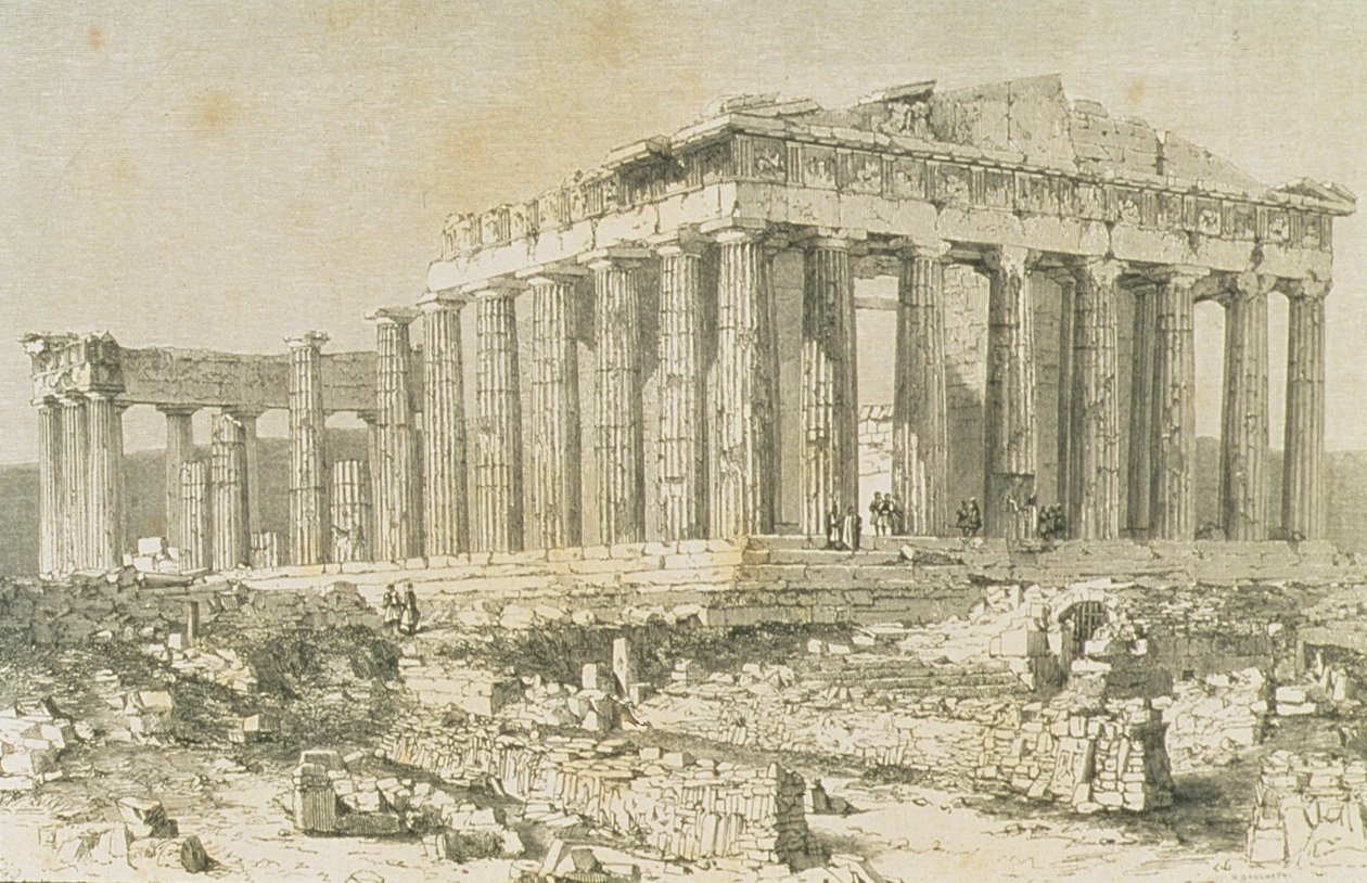 Parthenon, Aten, på 1860-talet av French School