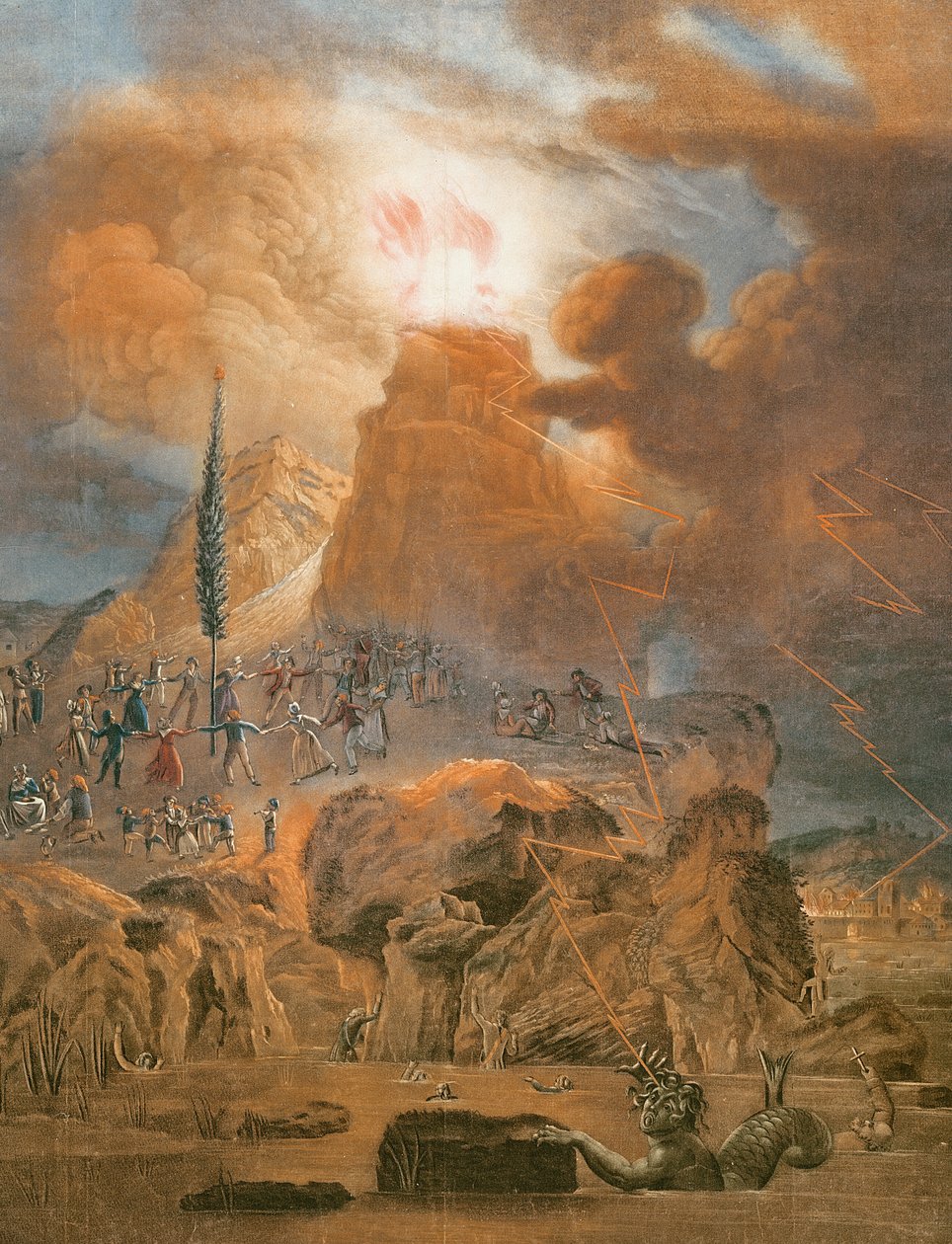 Bjergets triumf, 1793 (farvestik) swed av French School