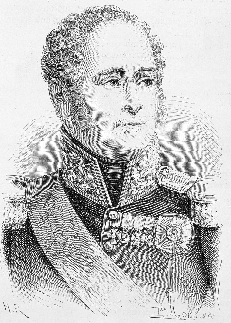 Tsar Alexander I av Ryssland (1777-1825) av French School