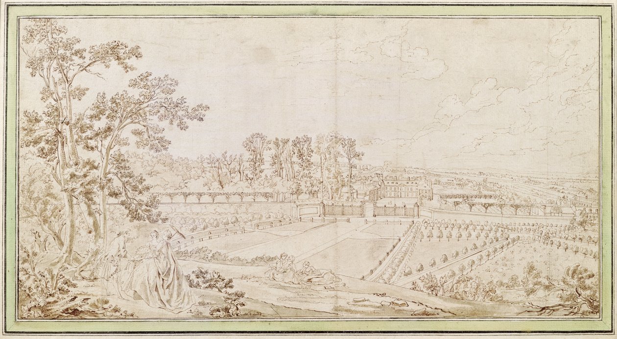 Utsikt över slottet Celle-Saint-Cloud, c.1750 av French School