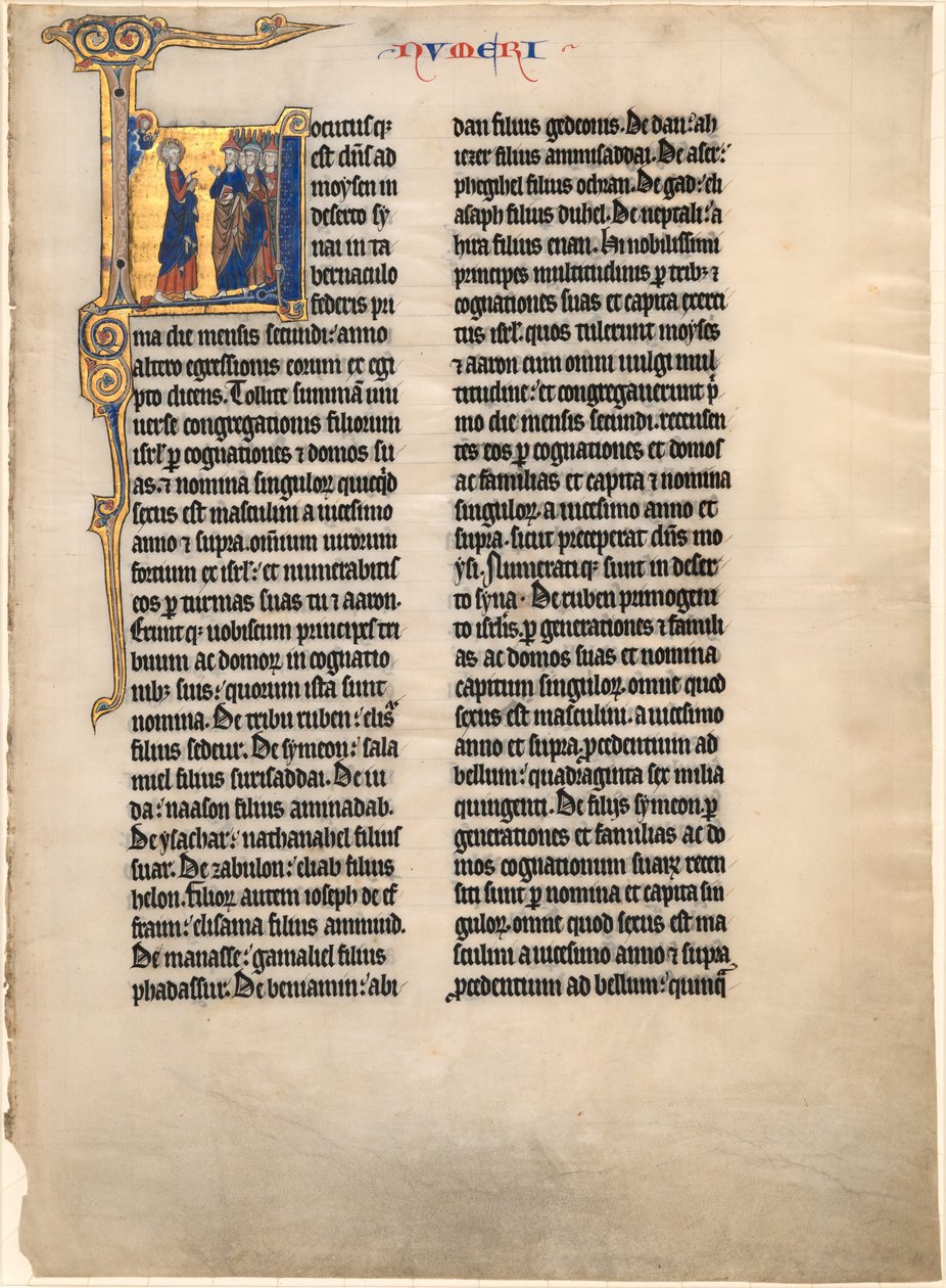 Moses räknar Israels barn av French 13th Century