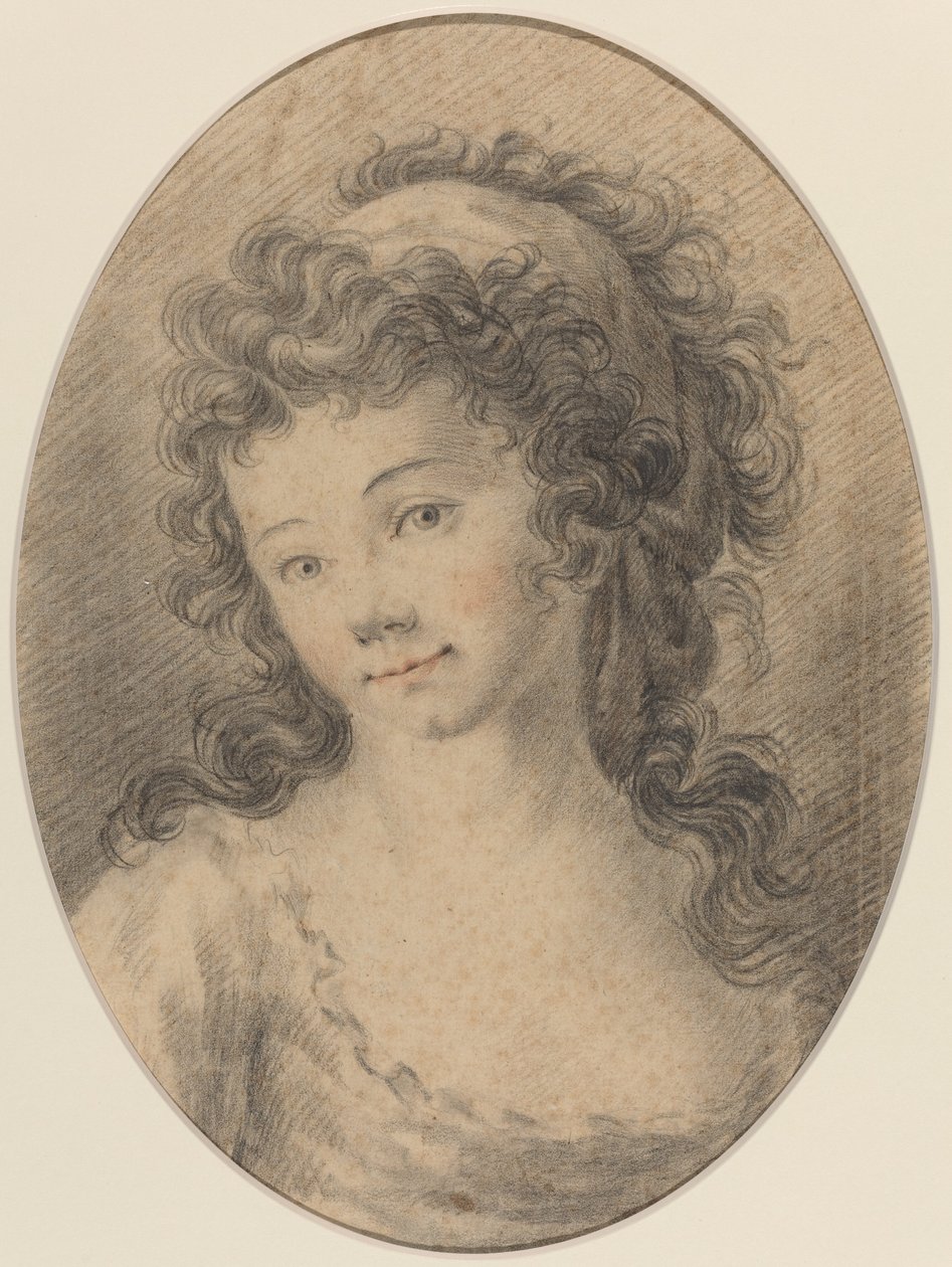 Porträtt av en flicka av French 18th Century