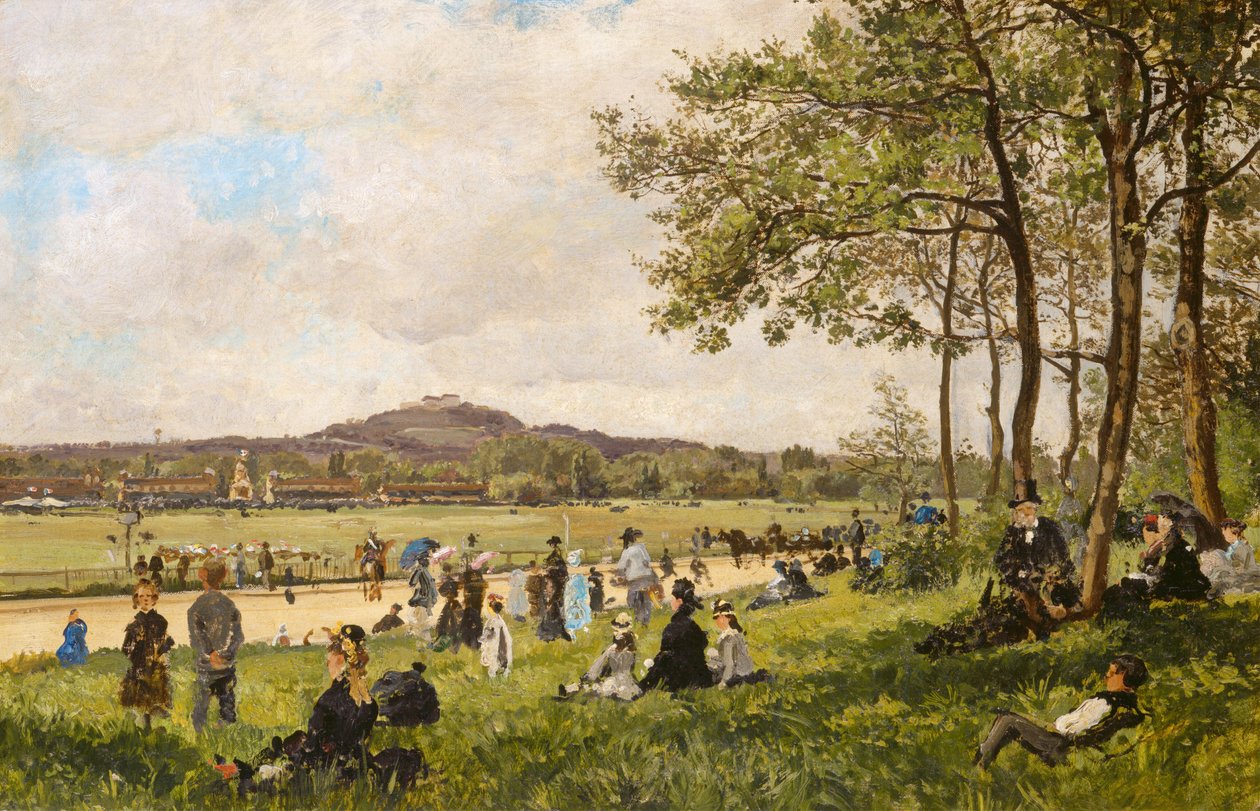 Race Course på Longchamps av French 19th Century