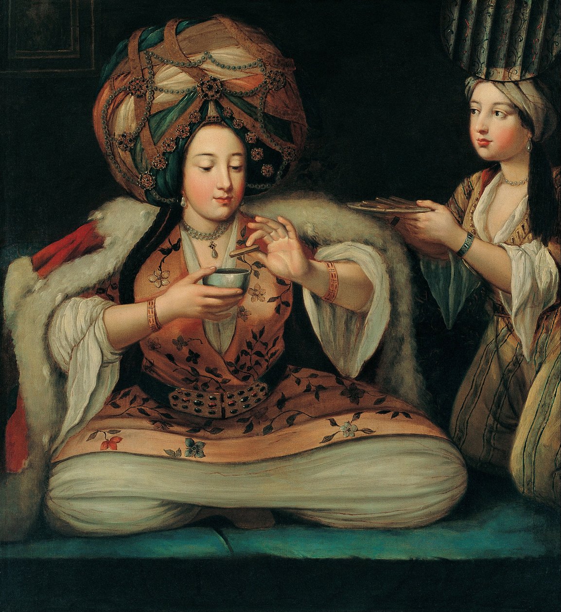 Njuter av kaffe, tidigt 1700-tal. av French Master